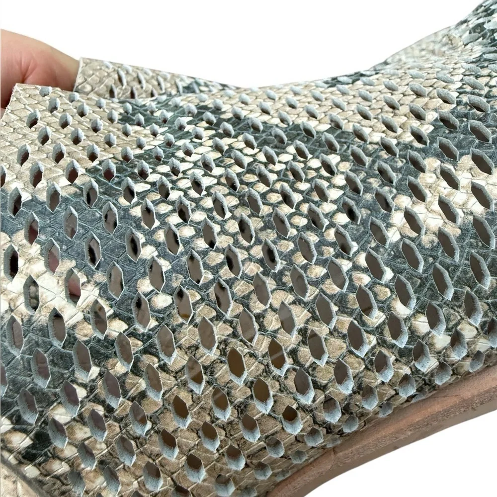 Dolce Vita Snakeskin Sher Perforated leather open side v cut Booties size 8